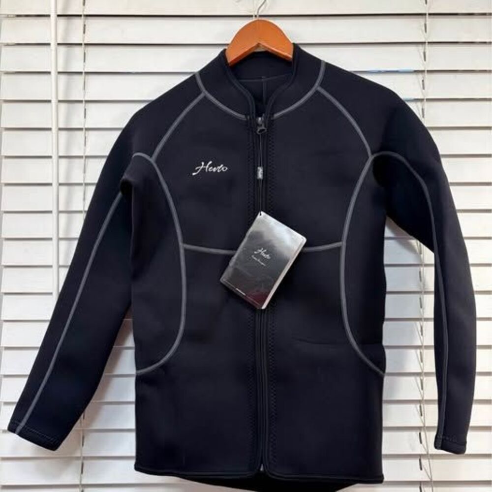 Men’s med 3/2mm Neoprene Wetsuit Top Front Zip Long SleeveSurfing,SwimmingDiving